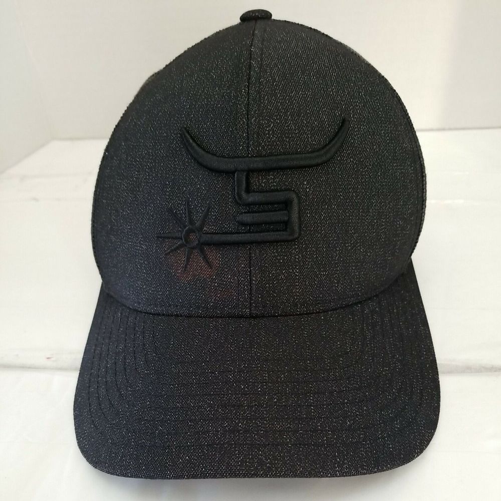Spin-Em Rodeo Co. "Bolt" Cap Adjustable Trucker Dad Hat Black